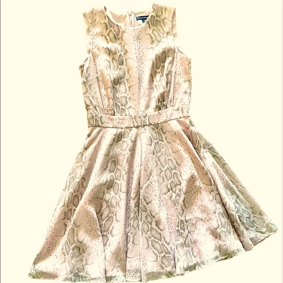 French Connection Pastel Python Snake Holiday Cocktail party print dress - Picture 6 of 6